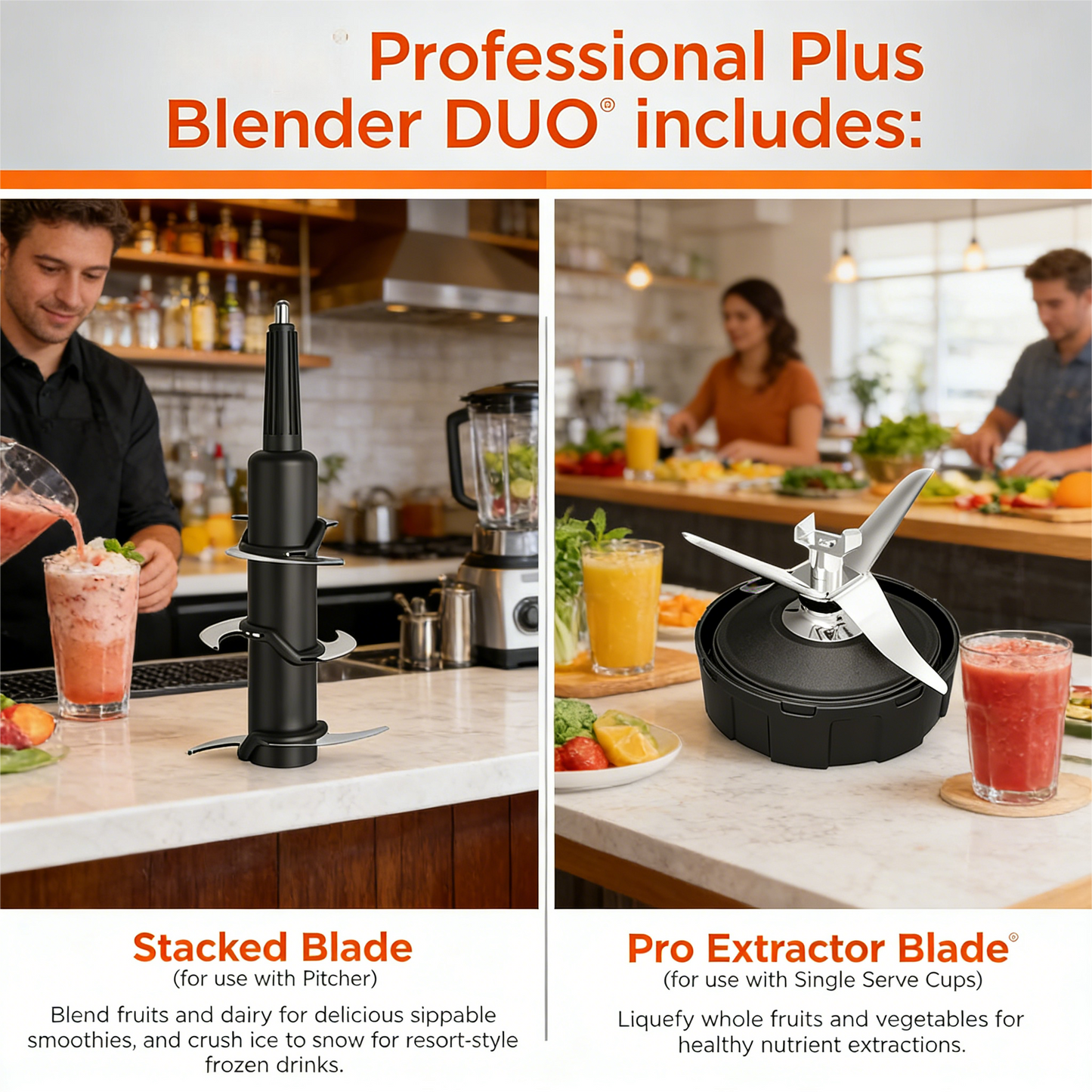 BN751 Professional Plus DUO Blender, 1400 Peak Watts, 3 Auto-IQ Programs for Smoothies