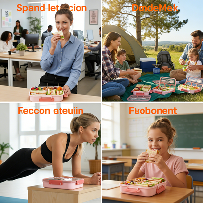 4 Compartments Lunch Box, Snack Containers Reusable Lunch Containers Drop-Proof