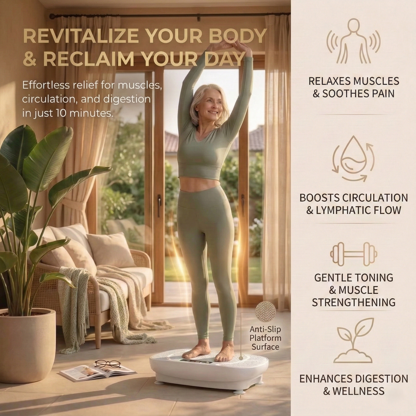 TimberGran™ Vibration Plate: Tone & Slim Legs Faster with Gentle Therapy