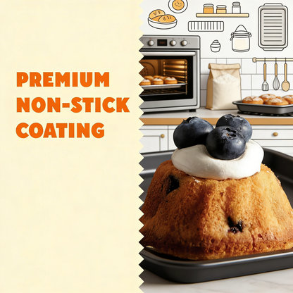 Gold Non-Stick 12-Cavity Mini Fluted Cake Pan, Stainless Steel Bakeware,